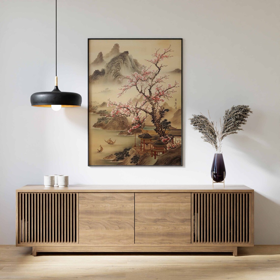 Chinese Vintage Art Print, Oriental Landscape Art - Image 3