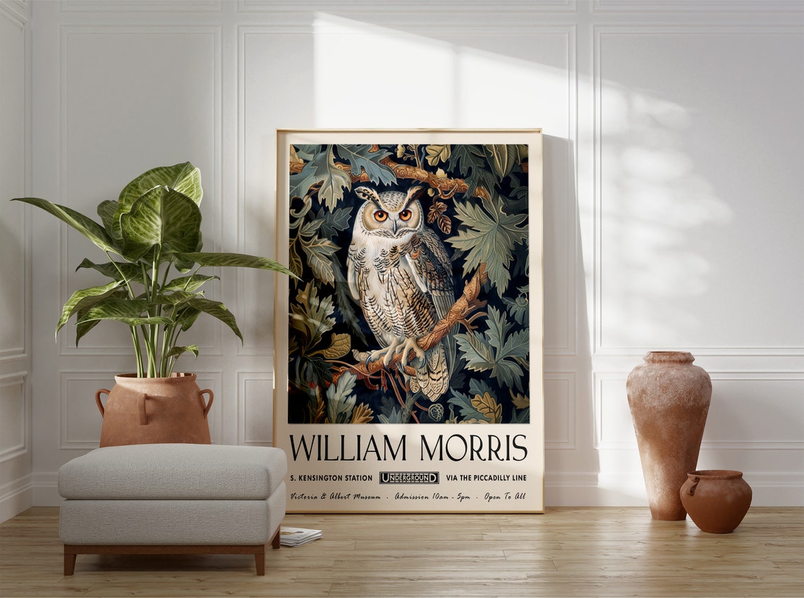 William Morris Owl Night Forest V And A London Botanical Art Poster - Image 3