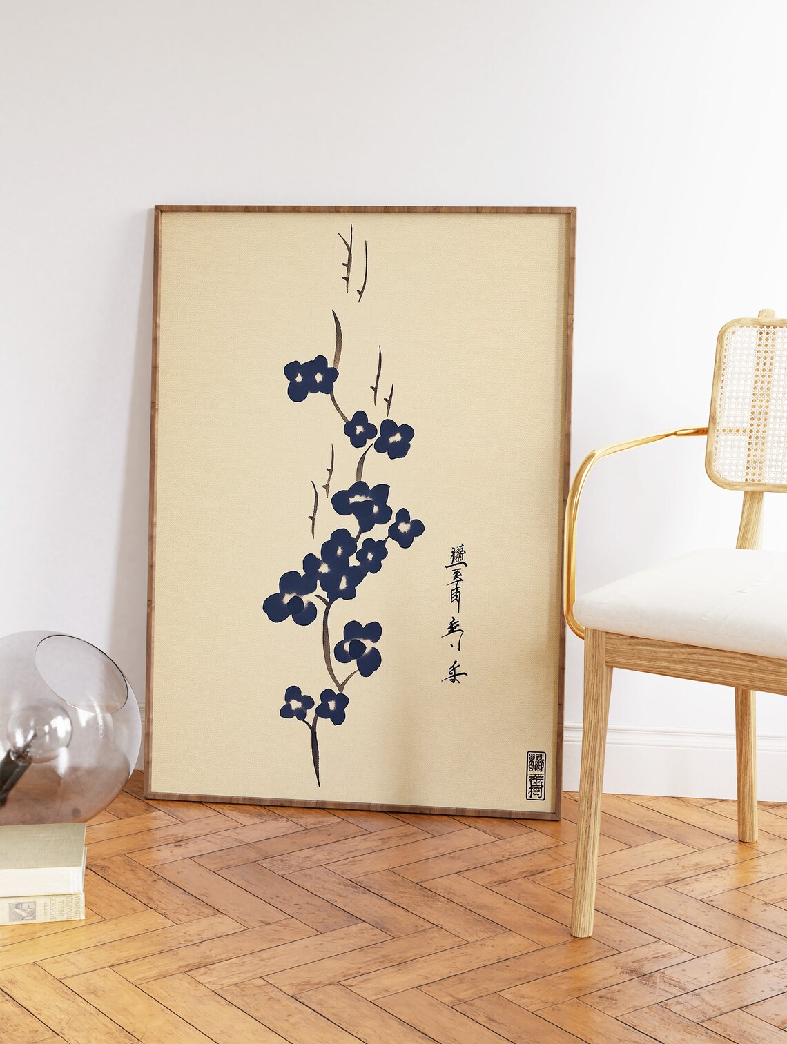 Japanese Floral Art Print, Vintage Asian Decor - Image 2