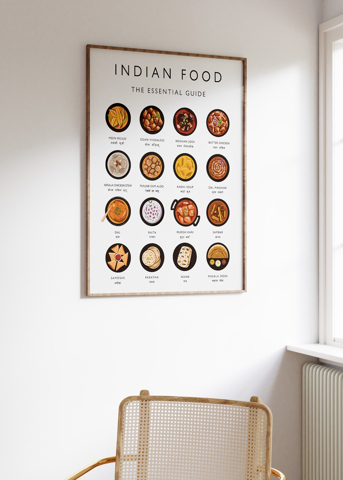 Indian Food Retro Art Print, Kitchen Wall Decor - Image 2