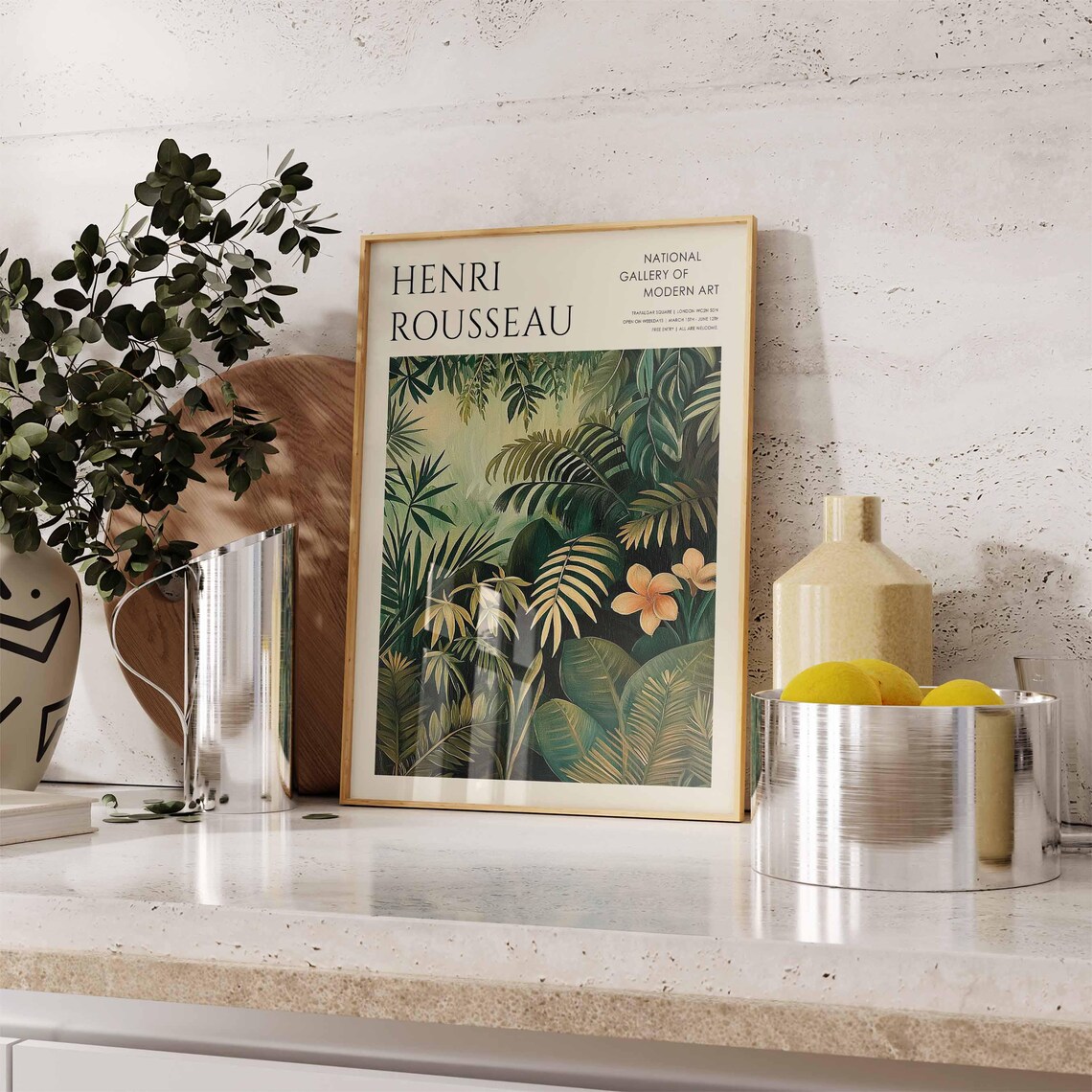 Henri Rousseau Yellow Plumeria Flowers Jungle National Gallery Poster - Image 3