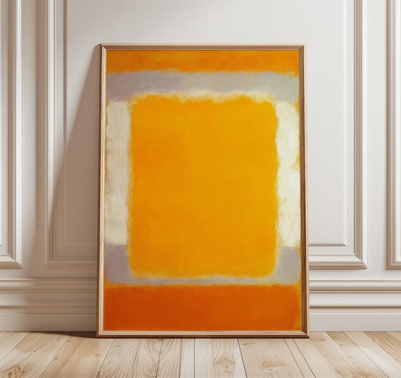 Abstract Orange Color Field Poster Modern Minimalist Wall Art Print Mid Century Inspired Decor Warm Yellow Artwork