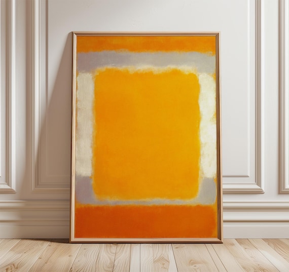 Vibrant Orange Color Field Warm Abstract Minimalist Wall Art