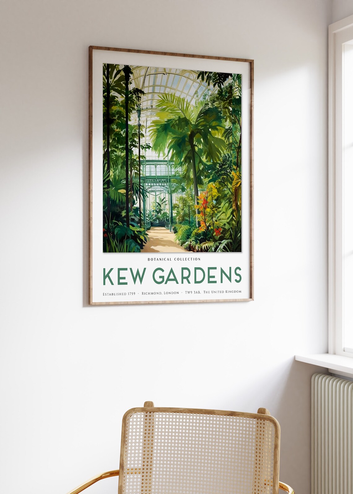 Kew Gardens Palm House Botanical Collection Vintage Travel Poster - Image 3