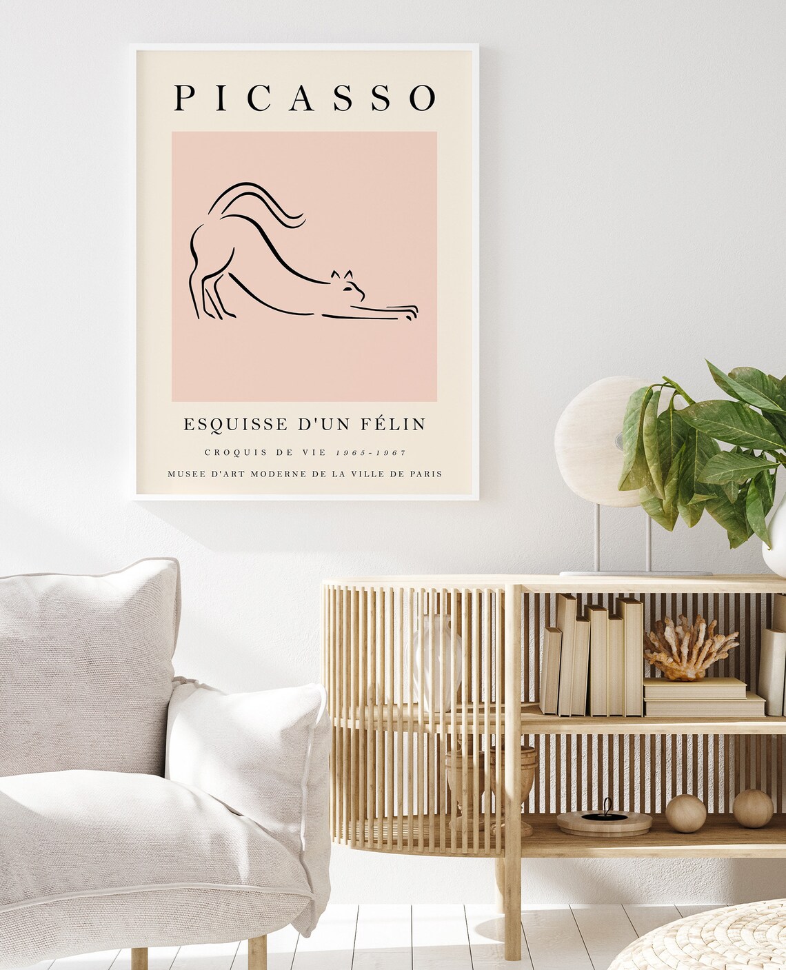 Picasso Exhibition Poster, Vintage Minimalist Cat Print - Image 2
