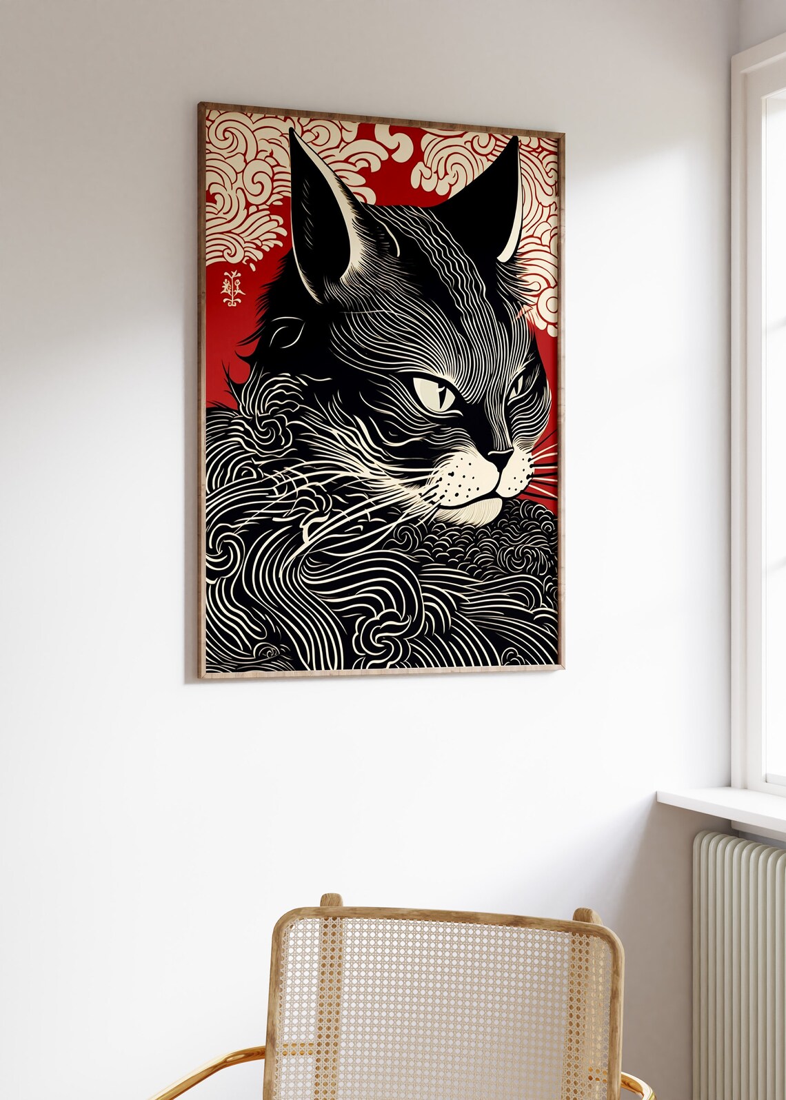 Vintage Japanese Cat Gift For Cat Lovers Poster - Image 3