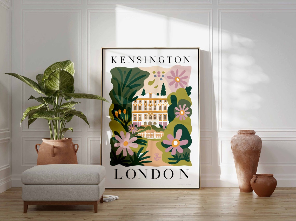 Kensington Poster London Print London Art London Poster London Travel Print William Morris Print Vintage Decor - Image 3