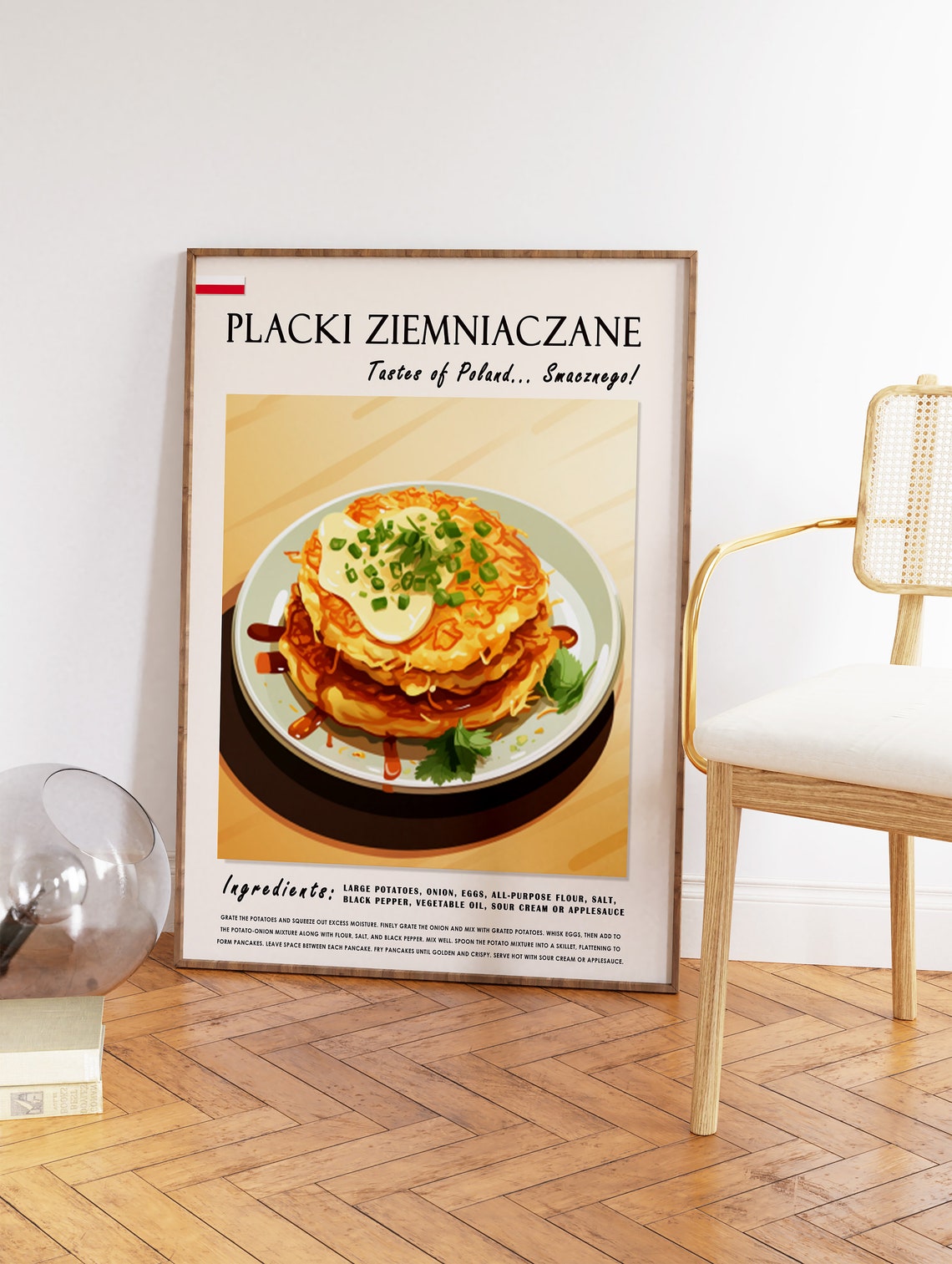 Polish Placki Ziemniaczane Crispy Potato Pancakes Recipe Art Poster - Image 2