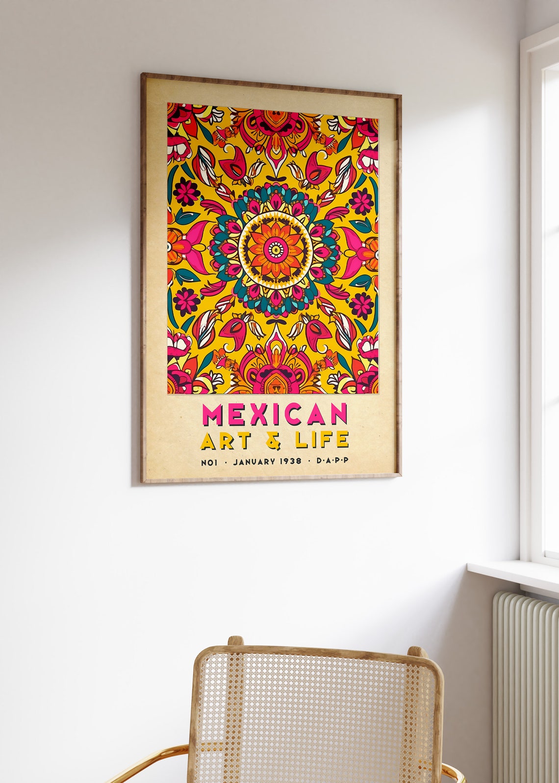 Mexican Art And Life 1938 Floral Mandala Vintage Magazine Poster - Image 3