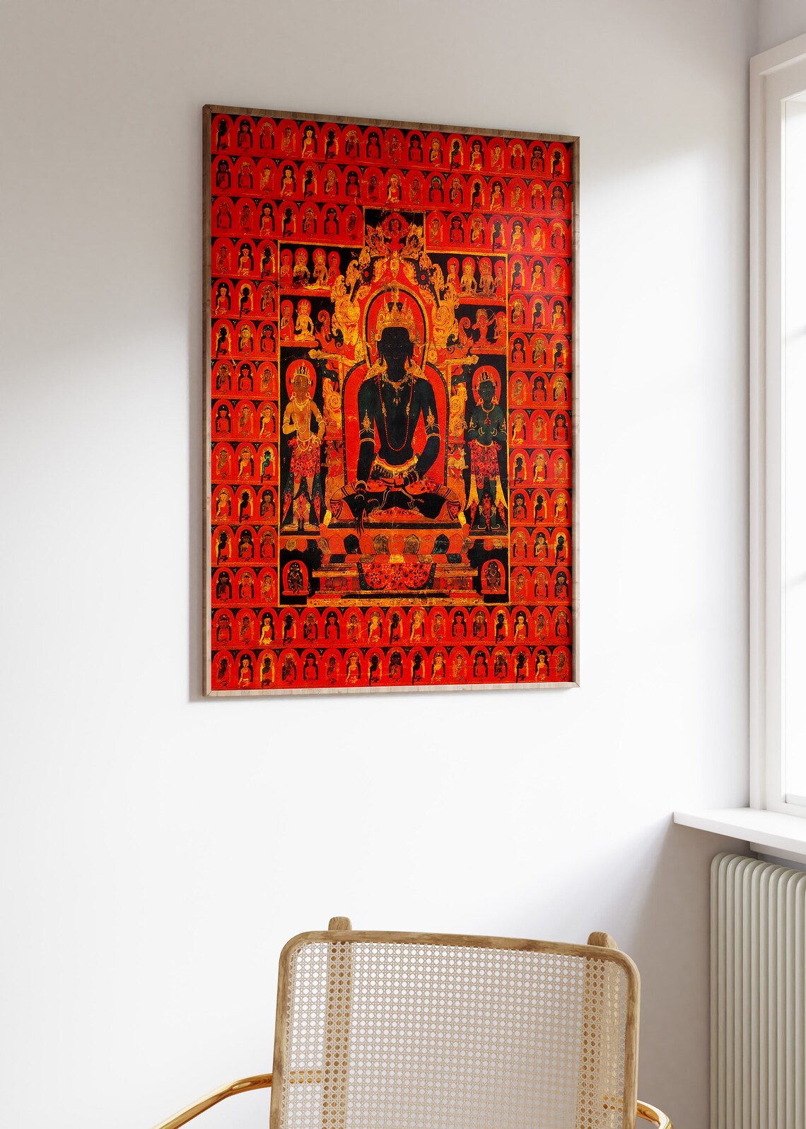 Red Buddhas Buddhist Art Print, Spiritual Decor - Image 2
