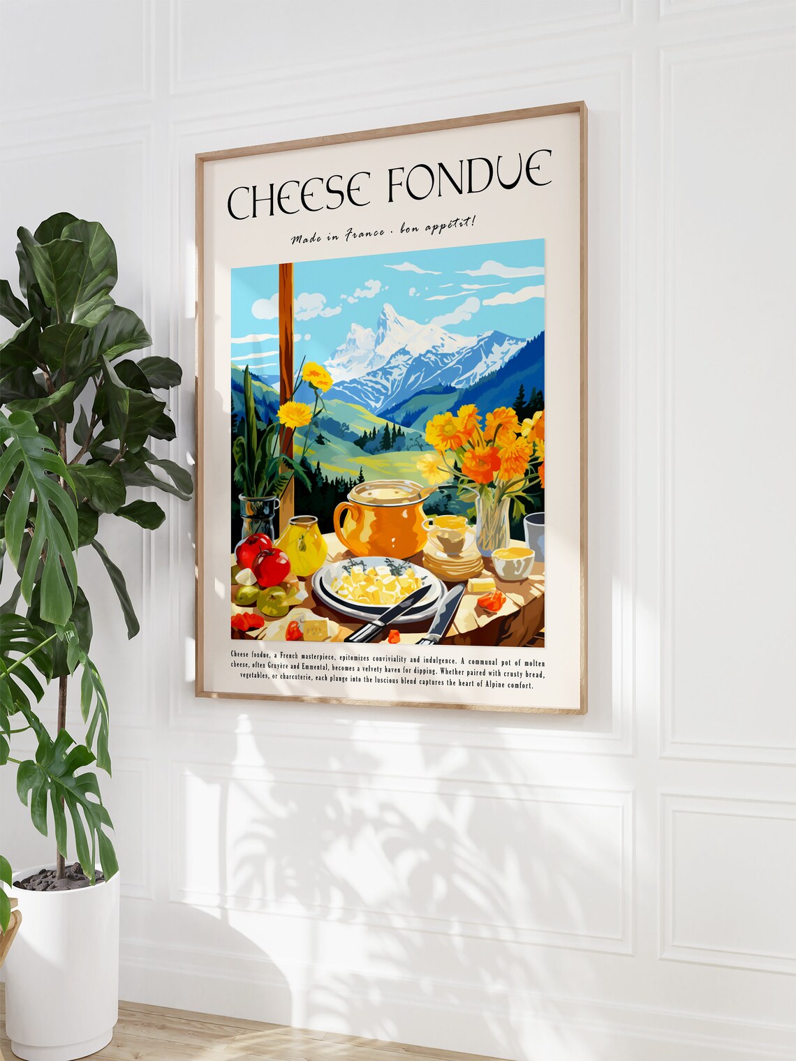 Cheese Fondue French Alps Retro Kitchen Vintage Food Art Poster - Image 2