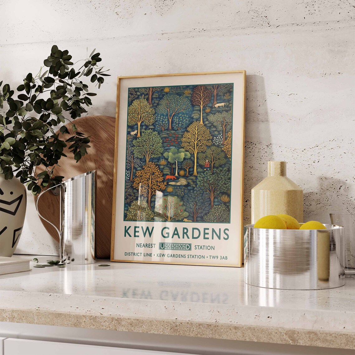 William Morris Kew Gardens Vintage Travel Poster - Image 2