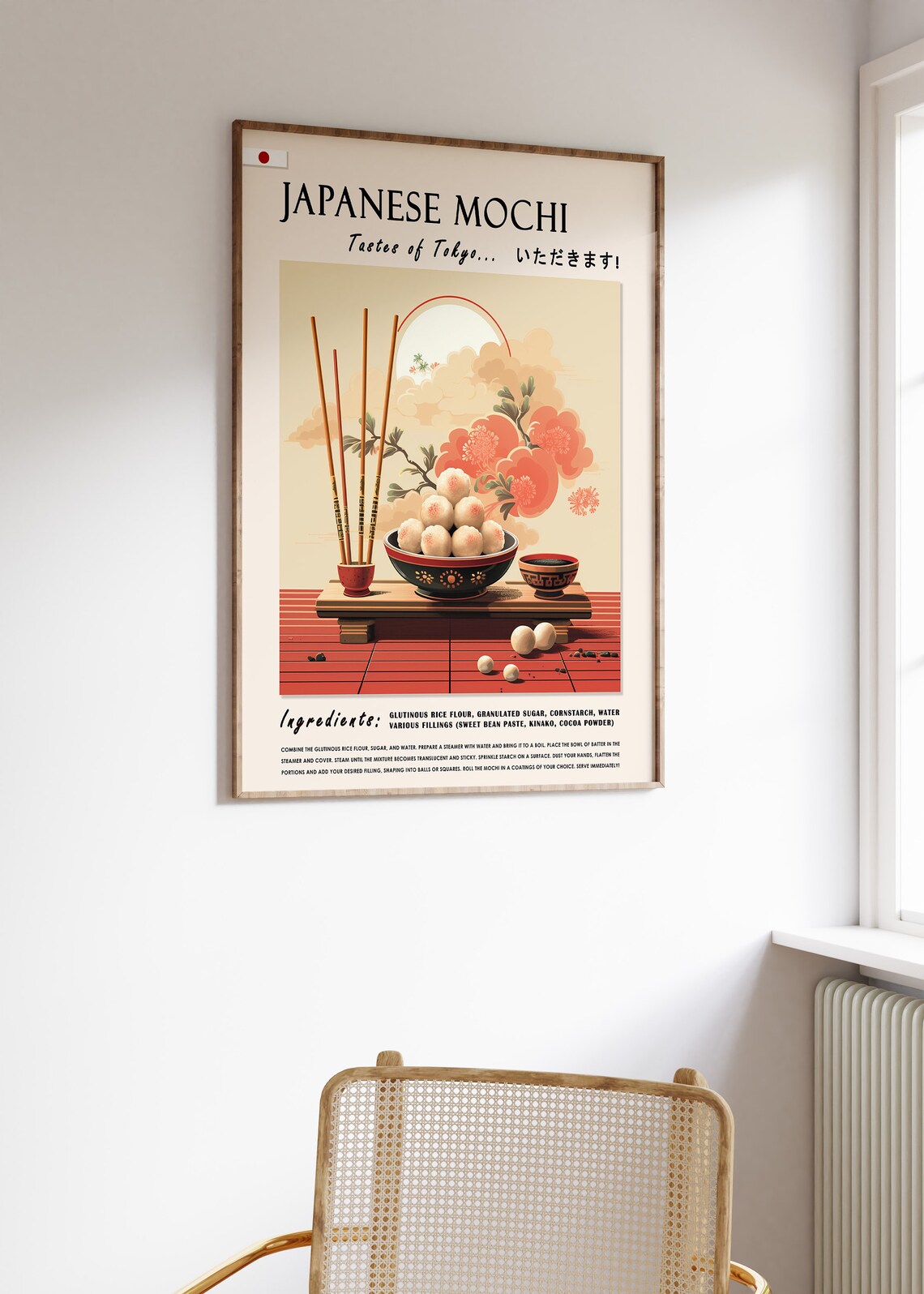Japanese Mochi Food Print, Kitchen Decor - Image 3