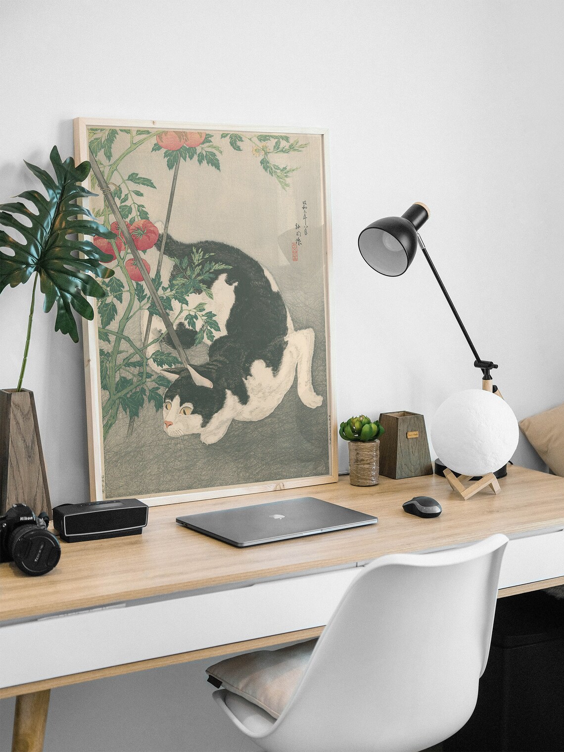 Japanese Cat Art Print, Animal Wall Decor - Image 2
