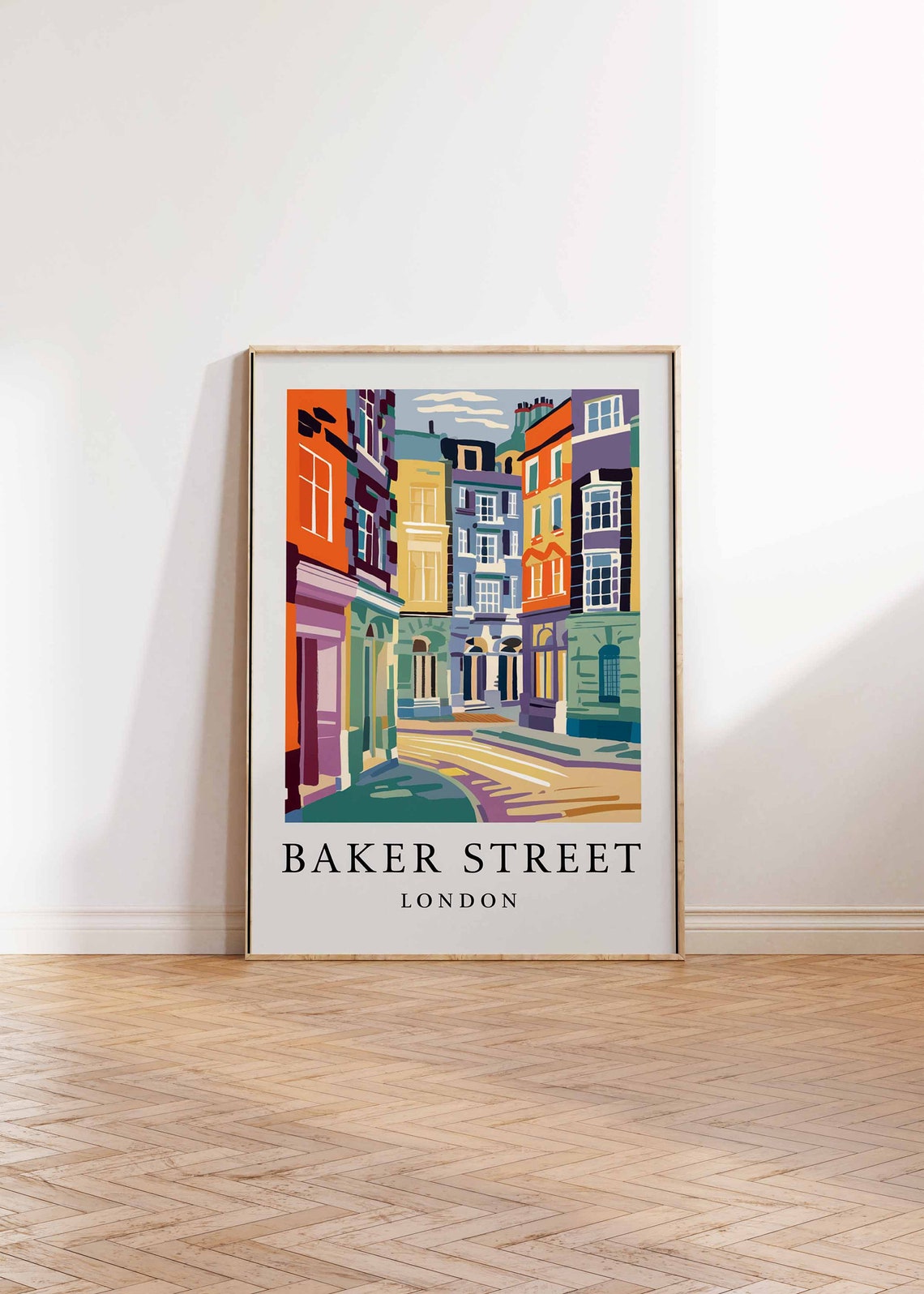Baker Street London Colorful Street Facades Retro City Travel Poster - Image 2