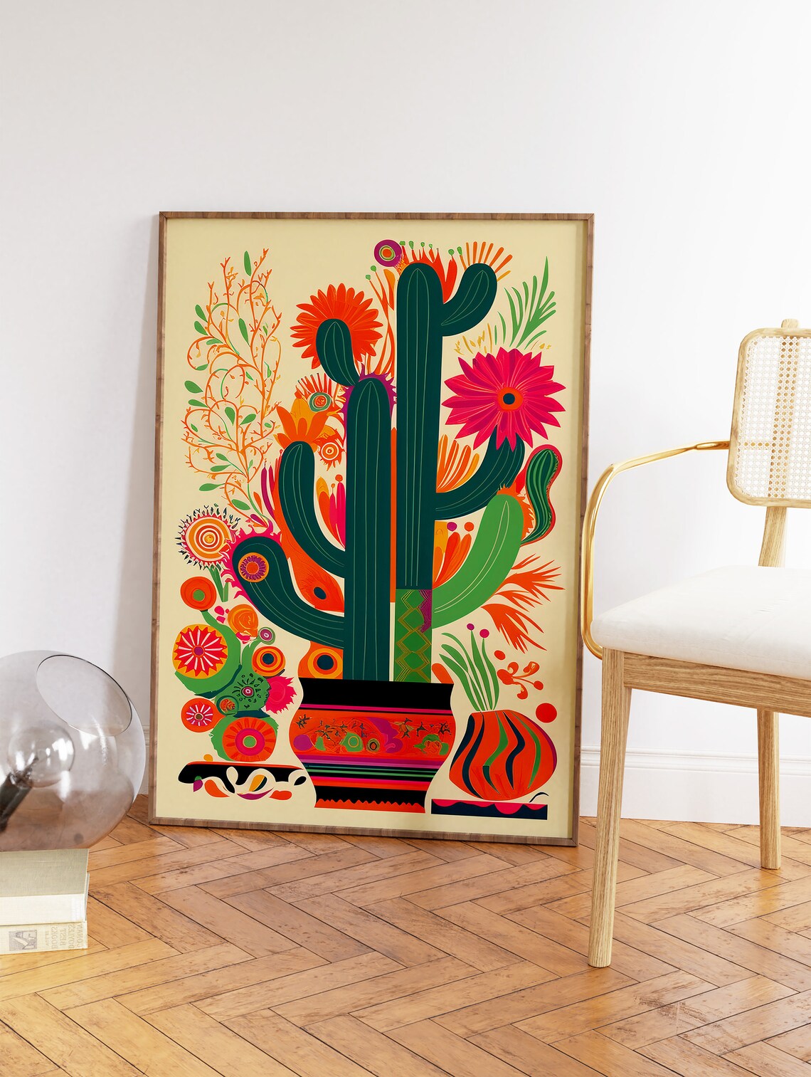 Vintage Mexican Cactus Traditional Poster Print - Image 2