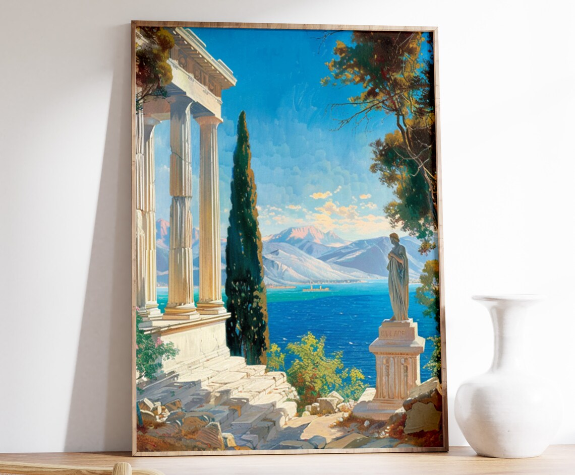 Classical Roman Travel Poster, Classical Architecture