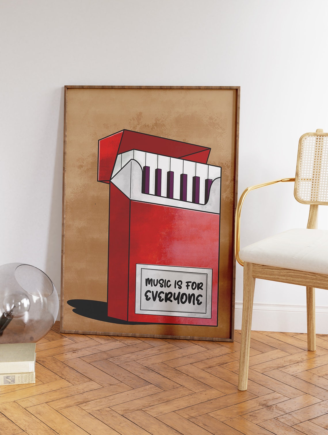 Piano Keys Cigarette Pack Music Is for Everyone Pop Art Poster - Image 3