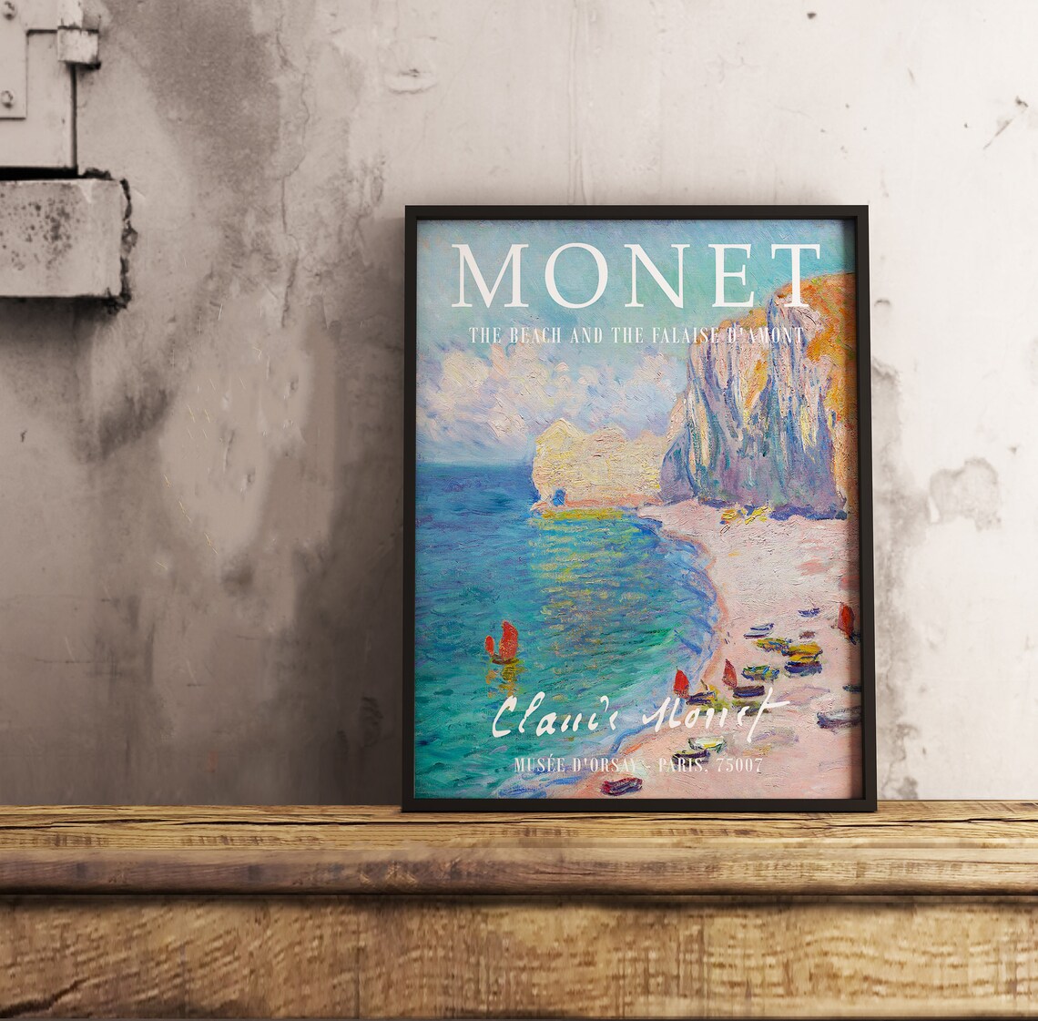 Monet Exhibition Poster, Beach and Falaise Art Print - Image 2