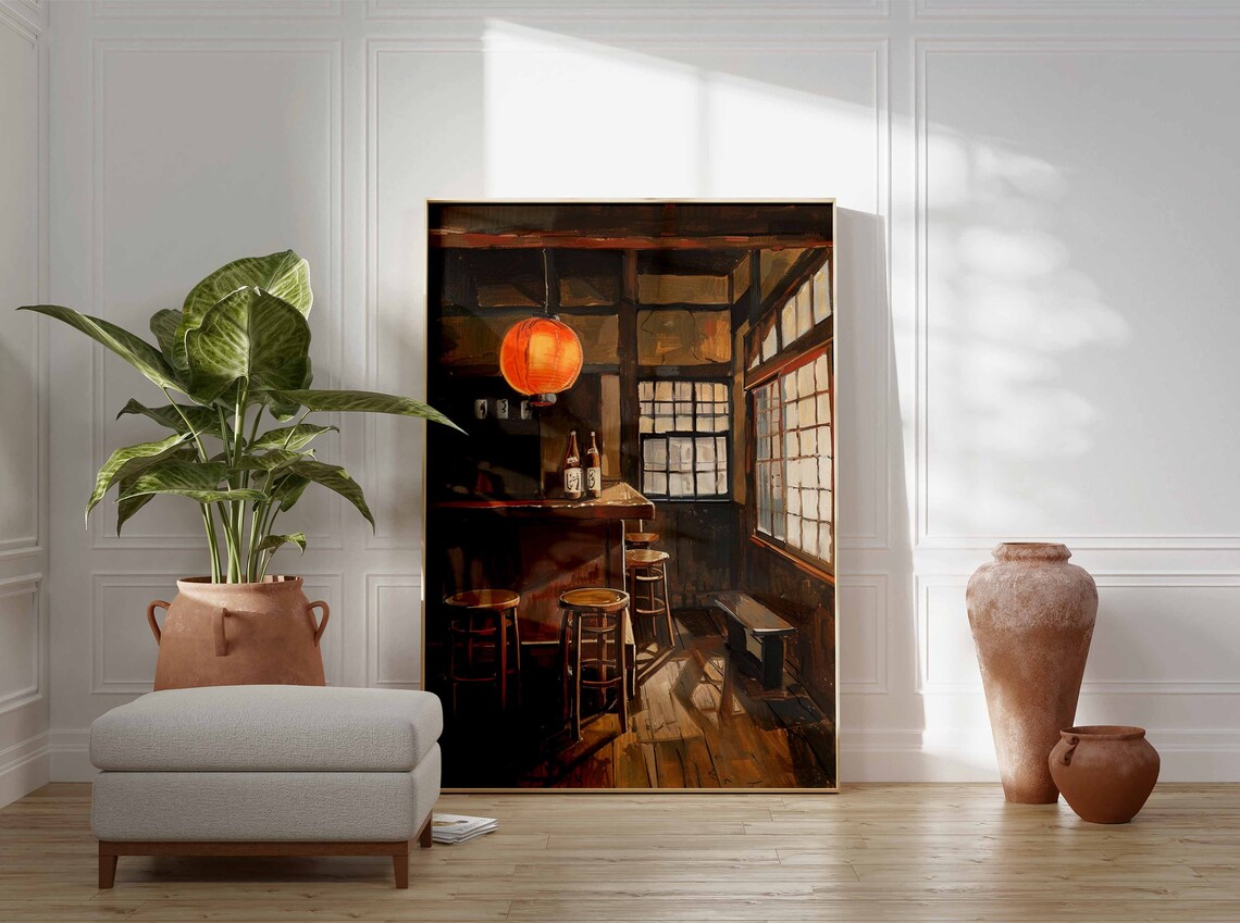 Japanese Izakaya Bar Poster Tokyo Bar Art Japanese Poster Tokyo Print Cocktail Bar Poster Asian Bar Scene Poster Japanese Decor - Image 3