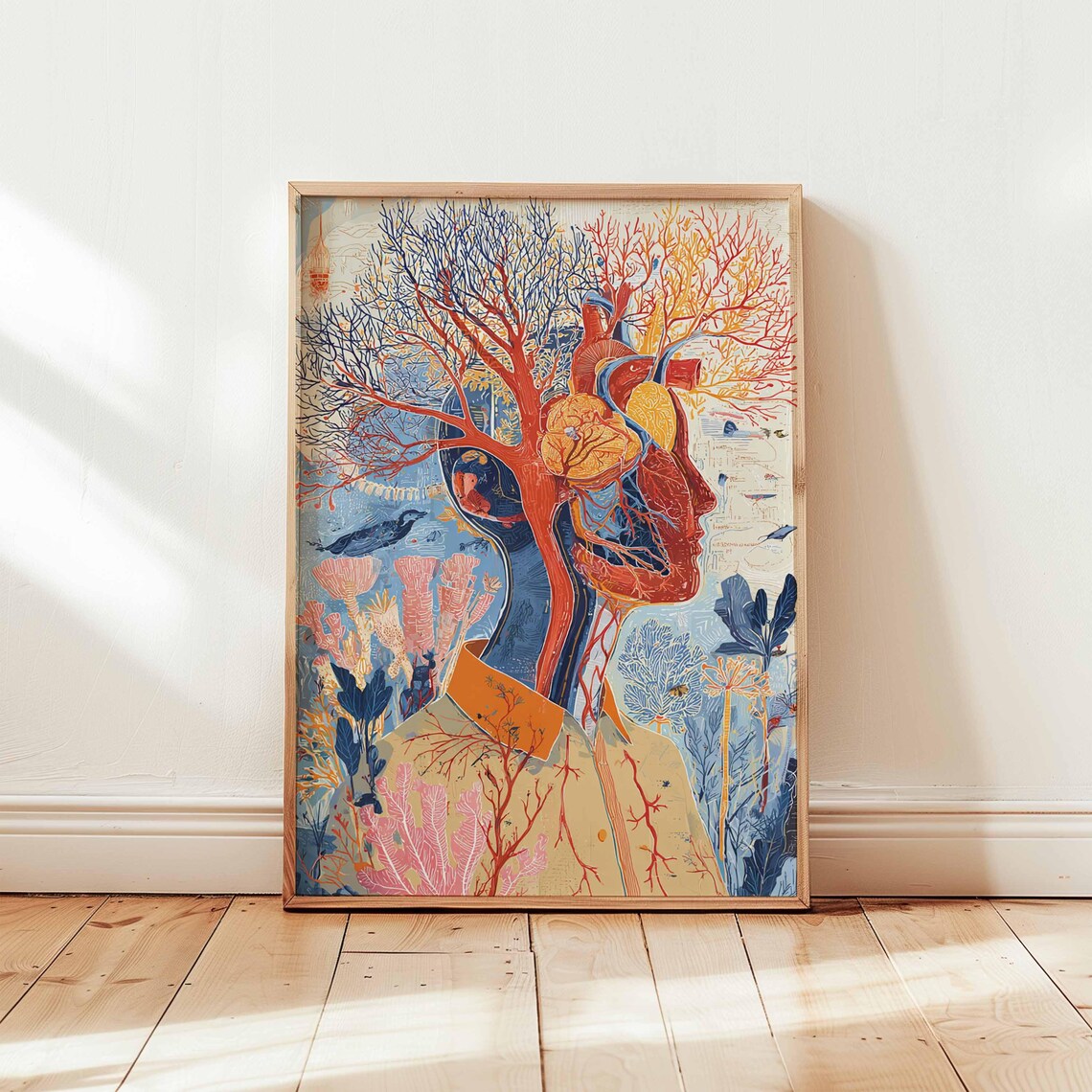 Human Anatomy Poster, Vintage Style Medical Print