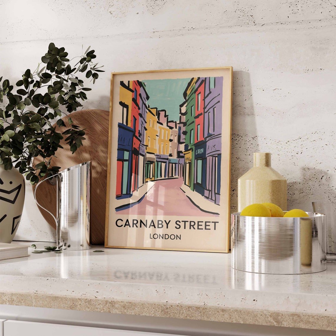 Carnaby Street London Colorful Shops Street Art Travel Poster - Image 2
