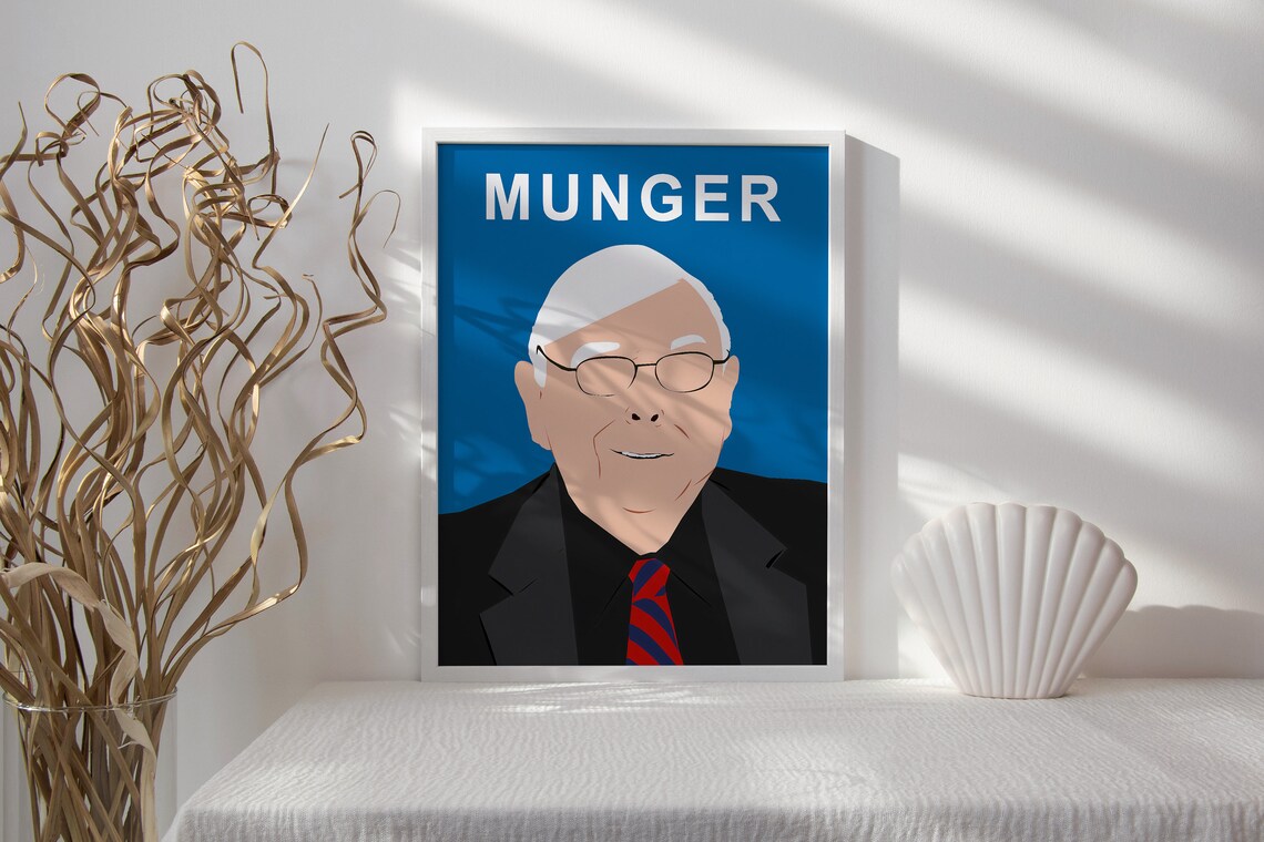 Charlie Munger Minimalist Stock Market Art Print - Image 2