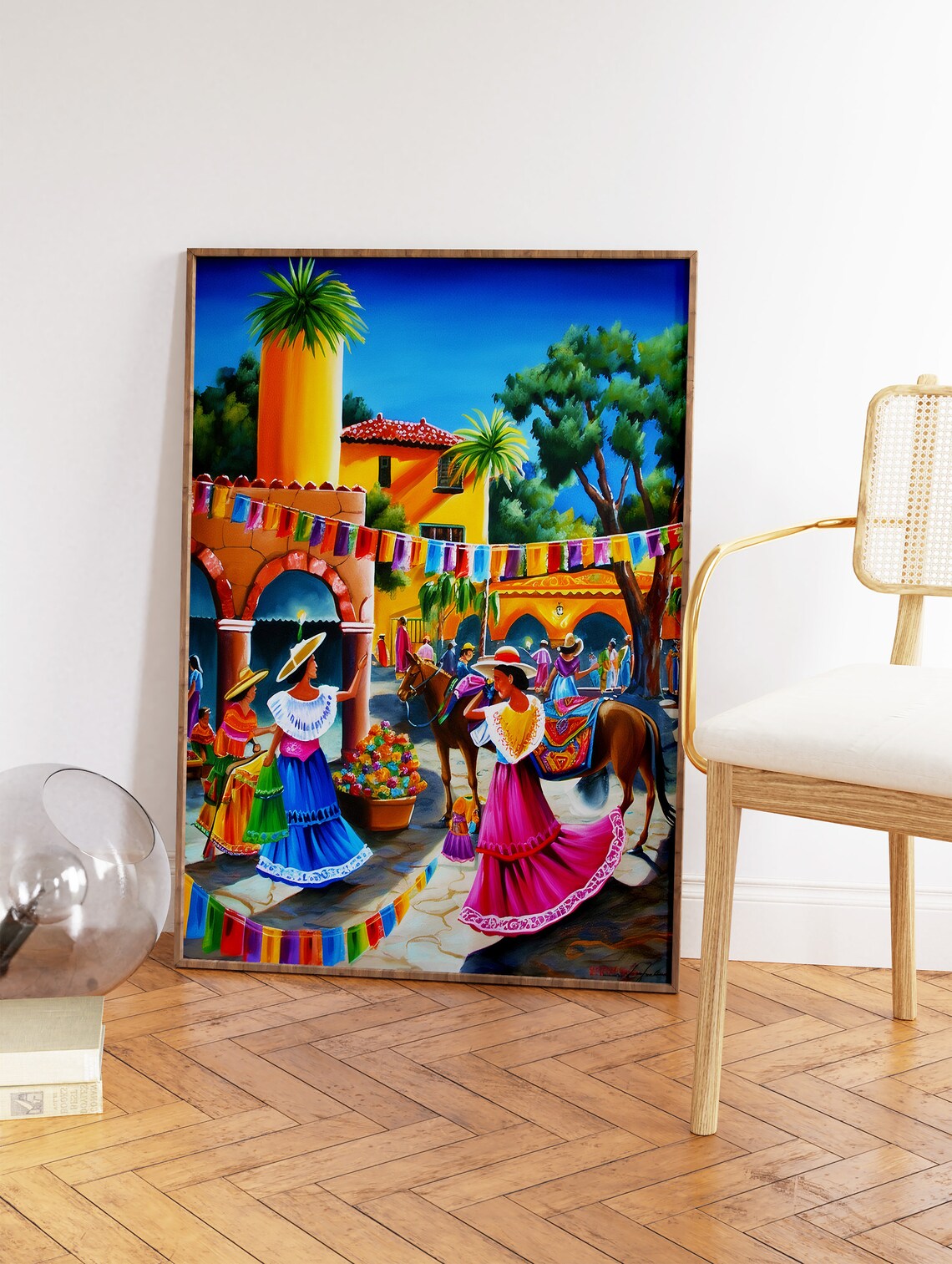 Mexican Culture Floral Vintage Art Print - Image 2