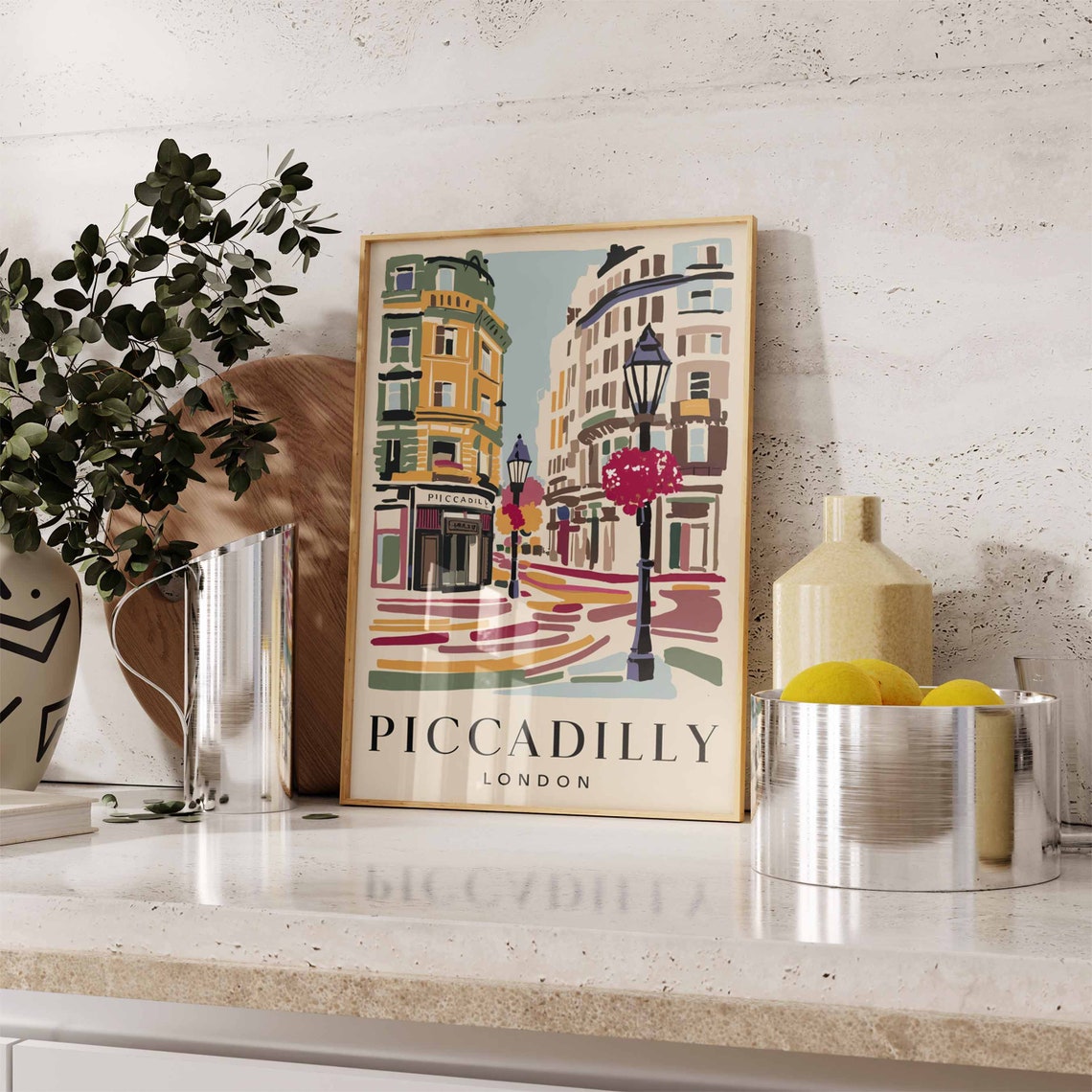 Piccadily Poster London Print London Art London Poster London Travel Print William Morris Print Retro London Art - Image 3