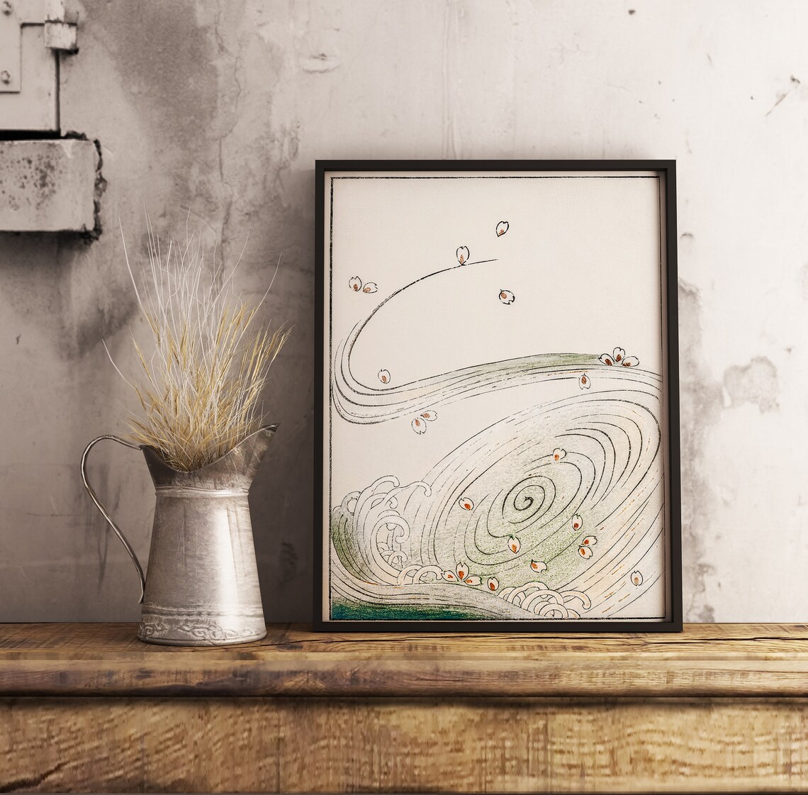 Watanabe Seitei Wind And Flower Japanese Woodblock Spiral Art Poster - Image 2