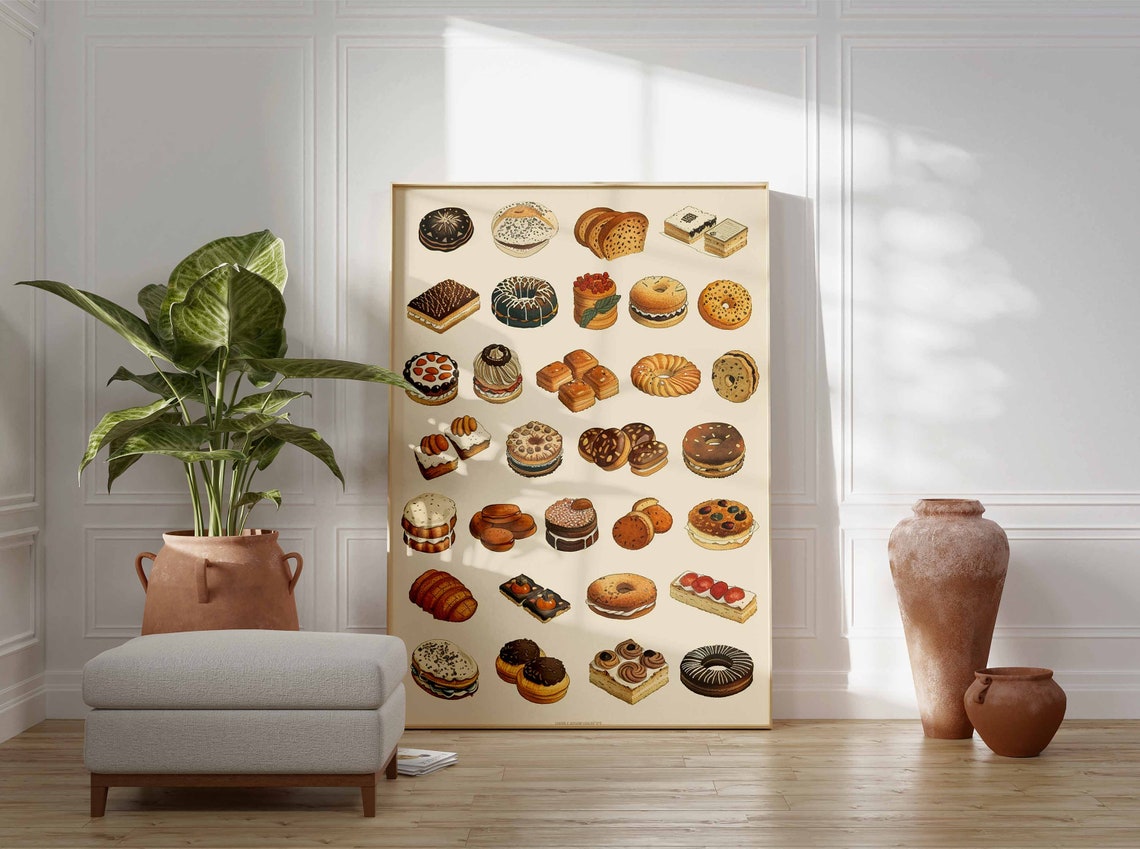 Illustrated Pastry and Biscuit Collection Bakery Poster Dessert Art - Image 3