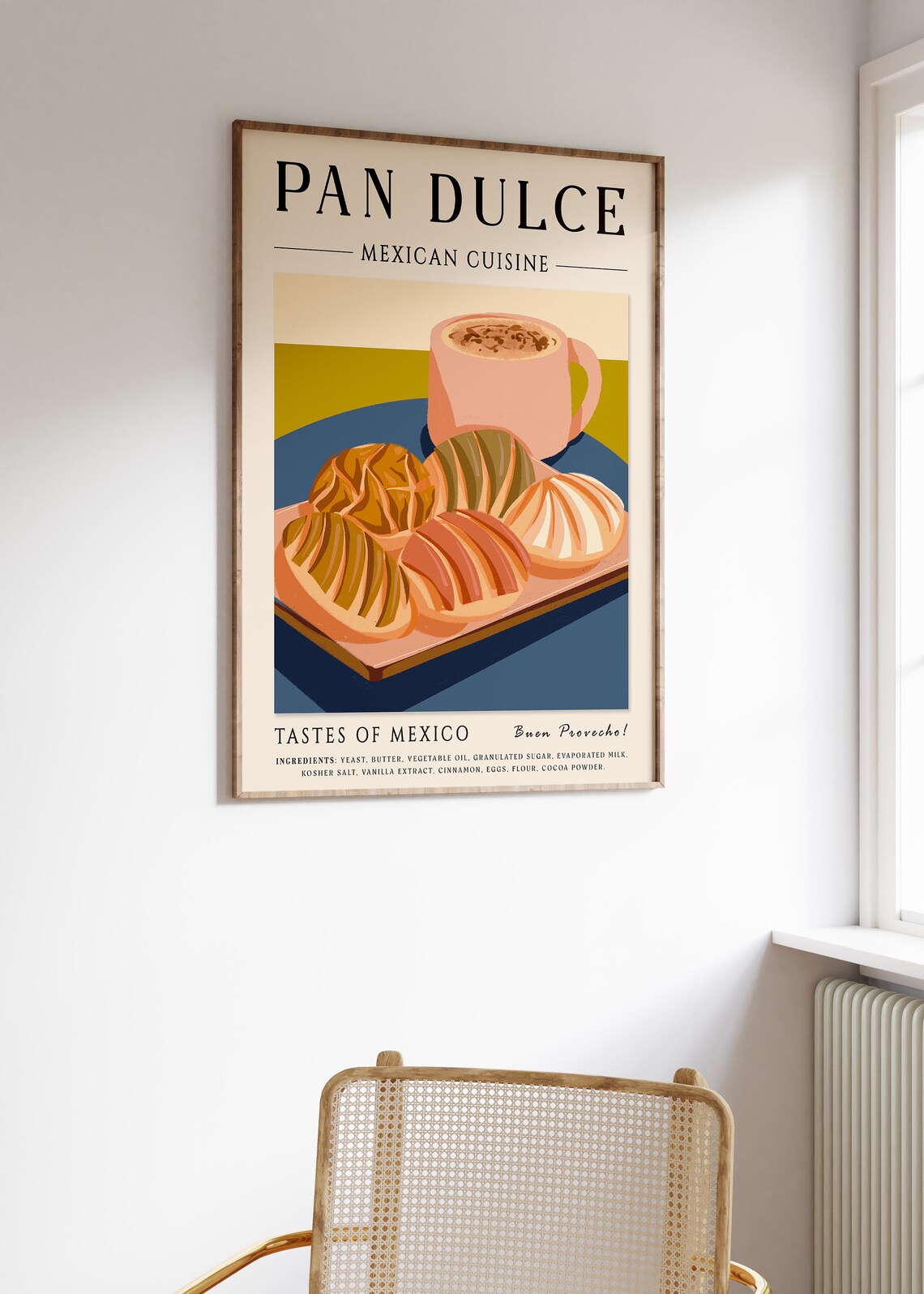 Mexican Food Pan Dulce Travel Poster, Kitchen Decor - Image 3