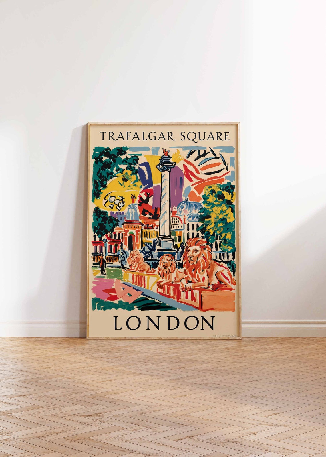 Trafalgar Square Poster London Print London Art London Poster London Travel Print William Morris Print Vintage Decor Retro Travel Art - Image 2