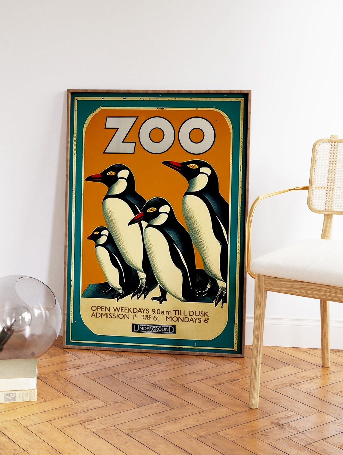 Vintage London Zoo Poster, Penguin Travel Poster - Image 2