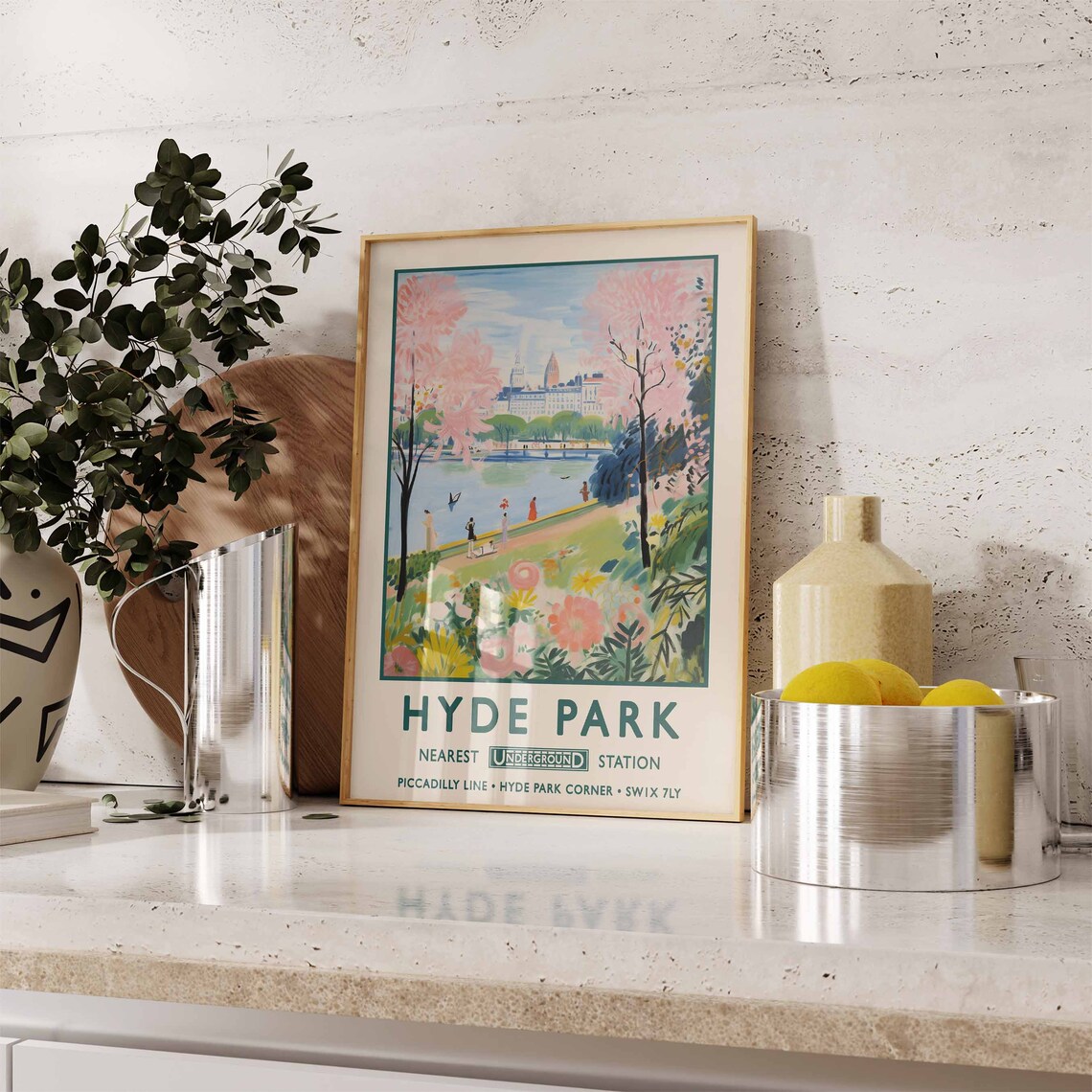 Hyde Park London William Morris Vintage Floral Poster - Image 2