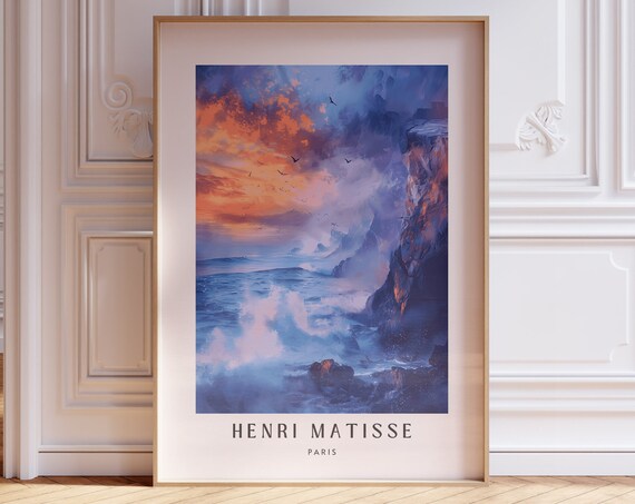 Henri Matisse Inspired Print With Frame Matisse Art Print Livingroom Wall Art Artful Matisse Framed Poster Gallery Wall Printed Matisse