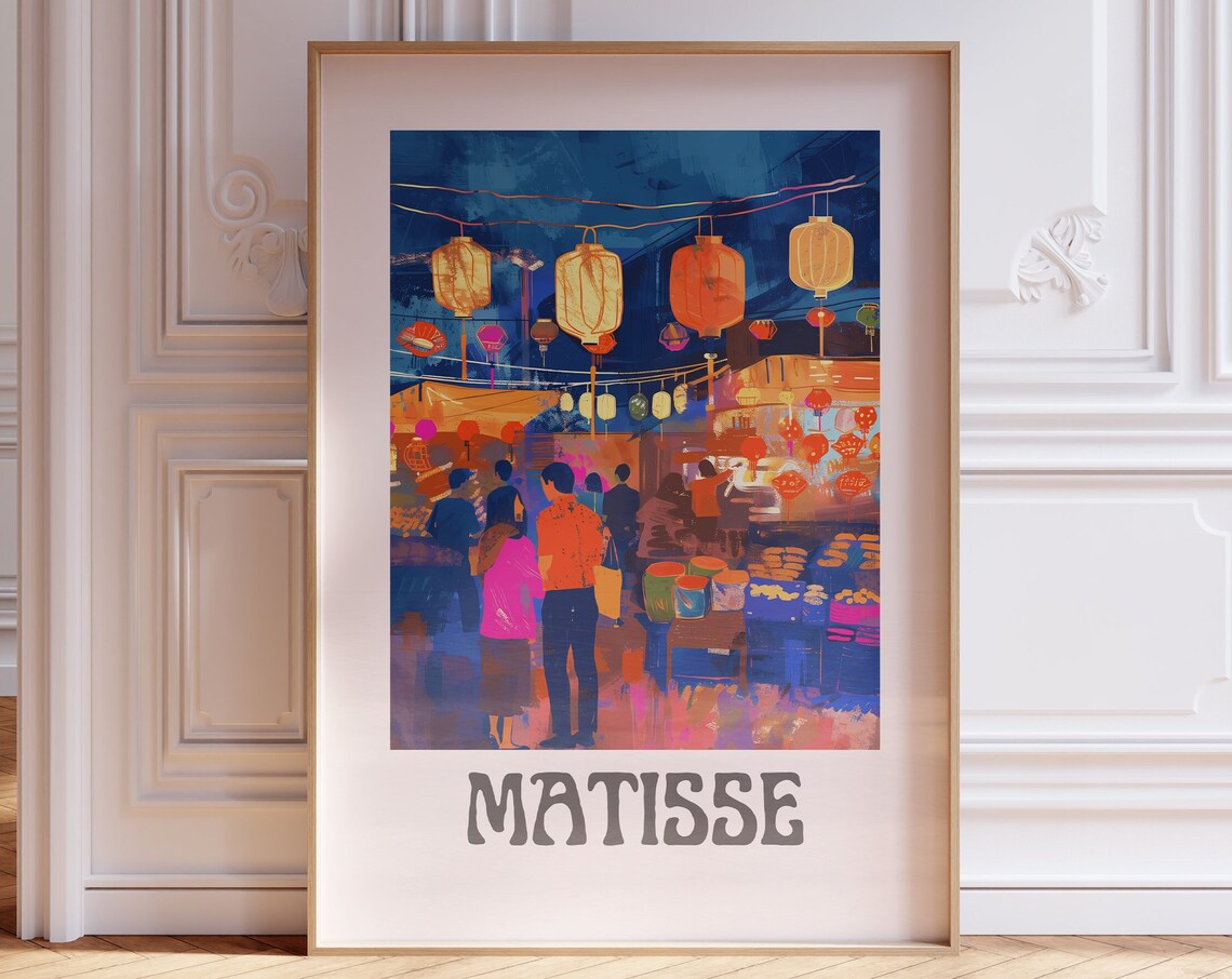 Henri Matisse Lantern Festival Night Crowd Fauvist Art Poster