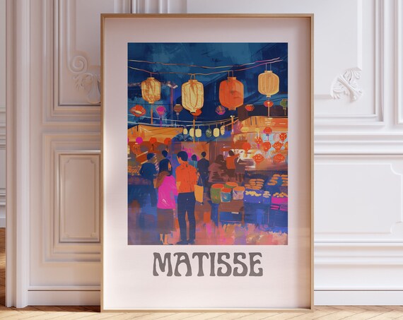Henri Matisse Lantern Festival Night Crowd Fauvist Art Poster
