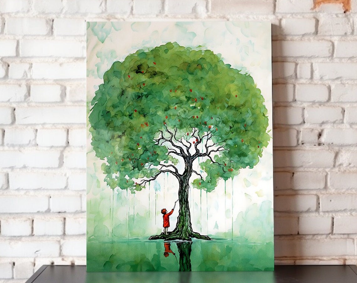 And The Tree Was Happy Metal Poster Childrens Book Poster Art Print Childrens Wall Art For Childrens Room Nursery Giving 8x10 12x16 16x20