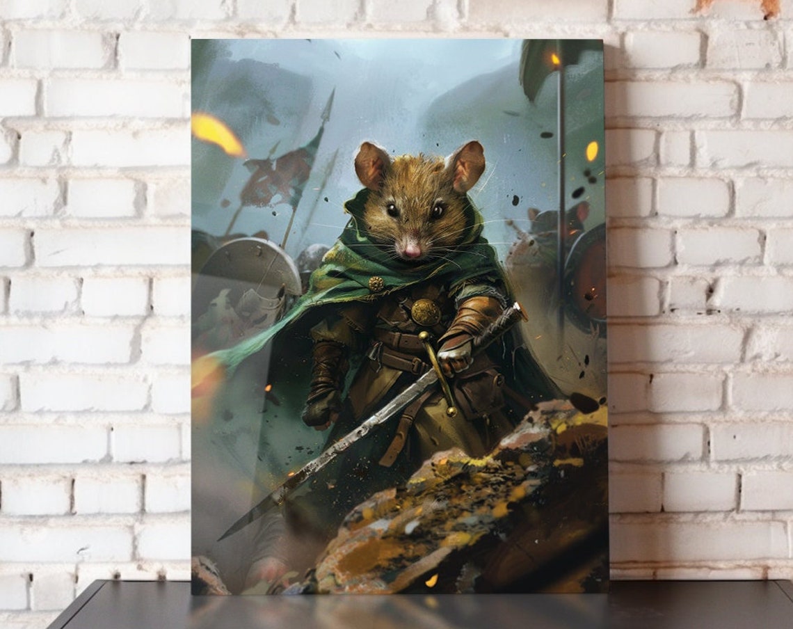 The Sword Of Martin Metal Poster Childrens Boy Gift Poster Wall Art Home Decor Mouse Fantasy Young Adult Action Novel Poster 8x10 12x16
