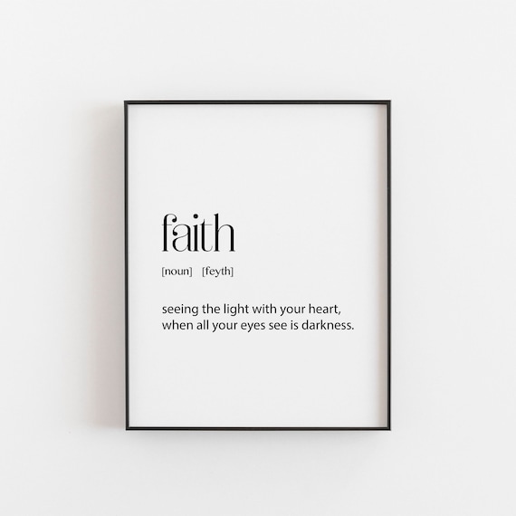 Faith Dictionary Definition Minimalist Inspirational Quote Poster
