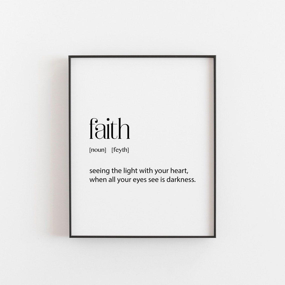 Faith Dictionary Definition Minimalist Inspirational Quote Poster