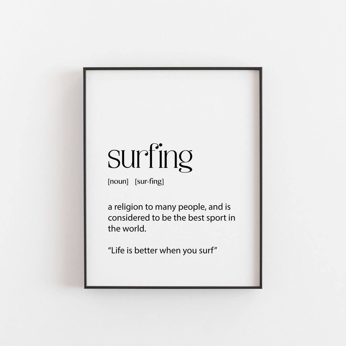 Surf Art Poster, Surfer Girl Definition Quote