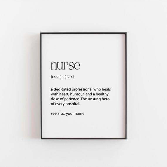 Personalized Nurse Definition Art Print, Humorous Gift