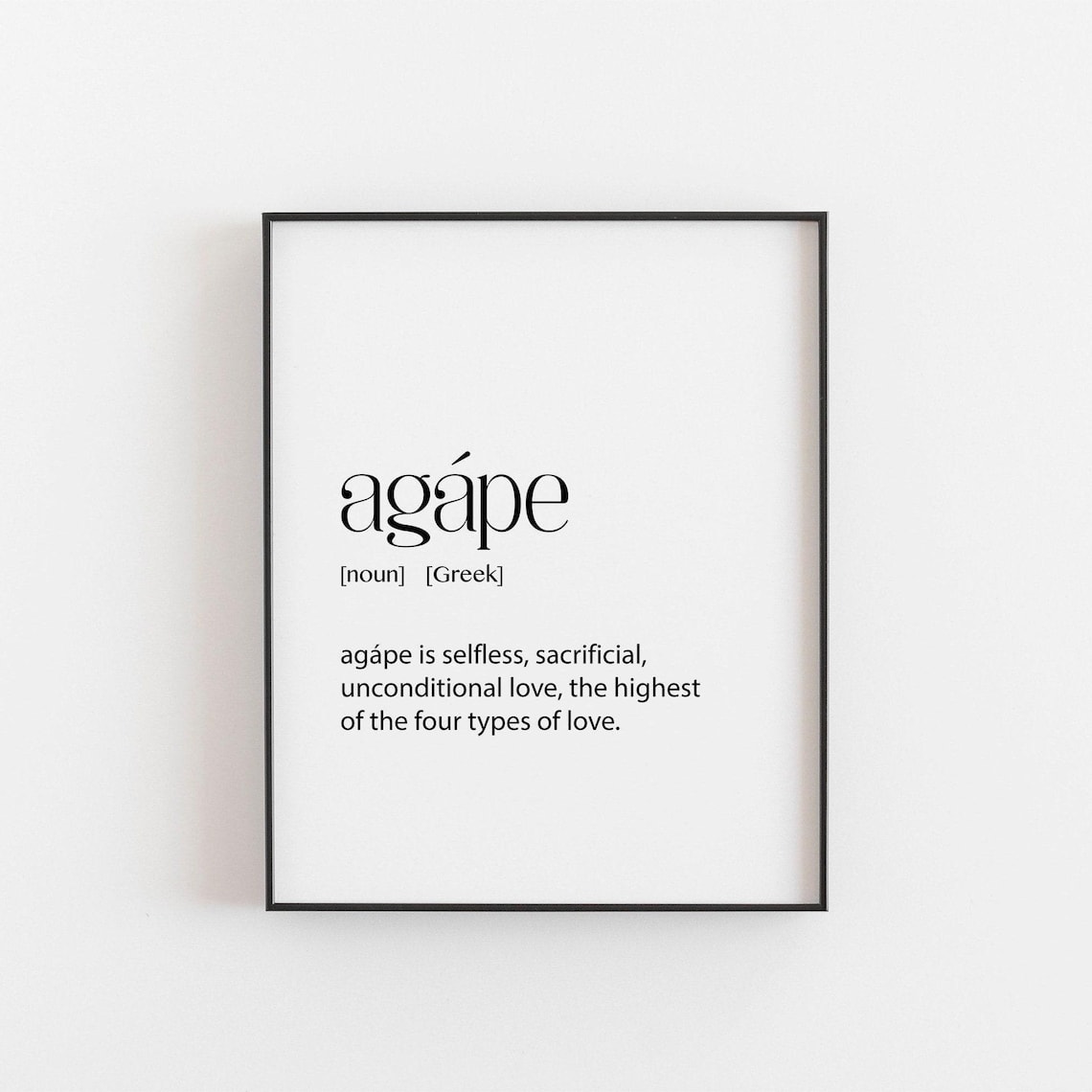 Greek Art Agape Definition Poster, Greece Gift
