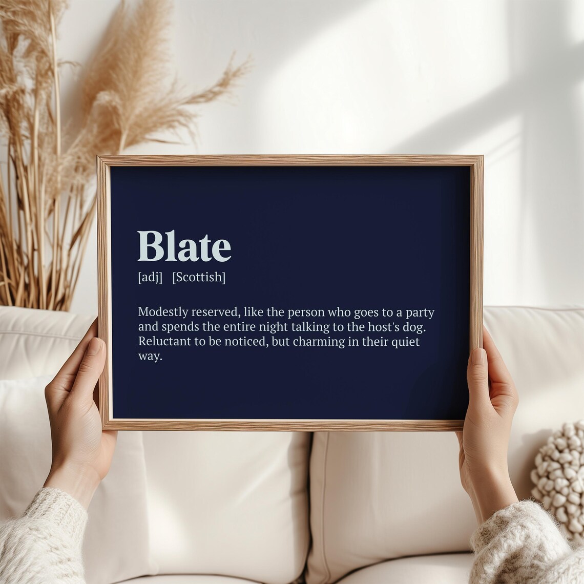 Blate Scottish Definition Poster, Funny Slang Gift For Scots