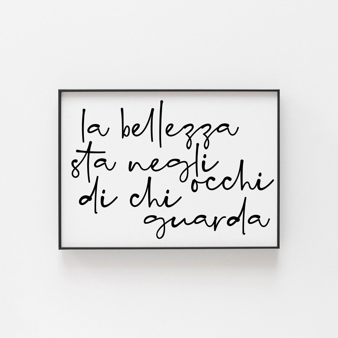 La Bellezza Sta Negli Occhi Di Chi Guarda Italian Beauty Quote Poster