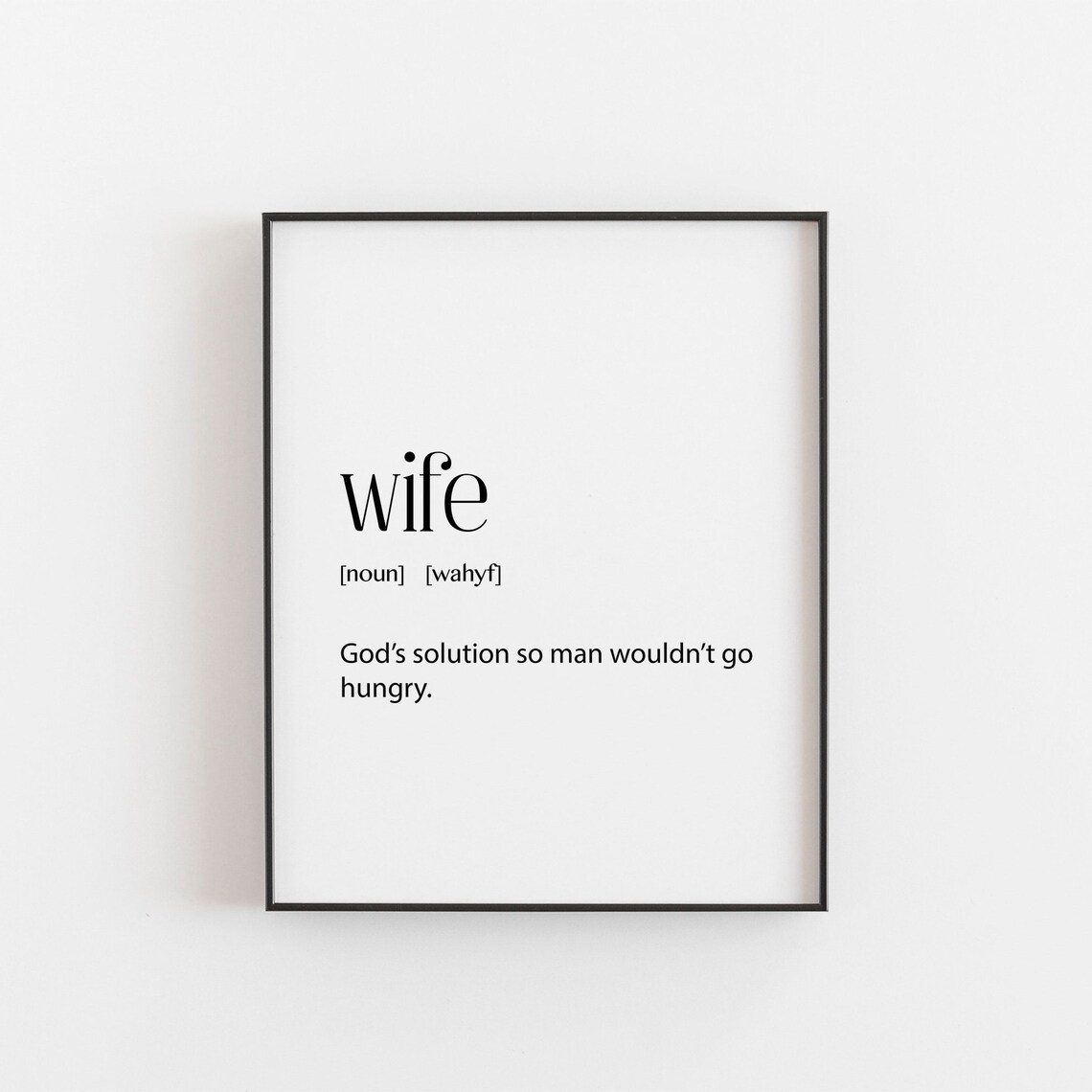 Funny Wife Definition Print Cheeky Anniversary Gift For Her Quote