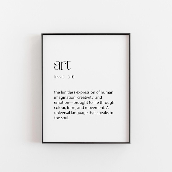 Art Definition Print Minimalist Typography Creative Studio Decor