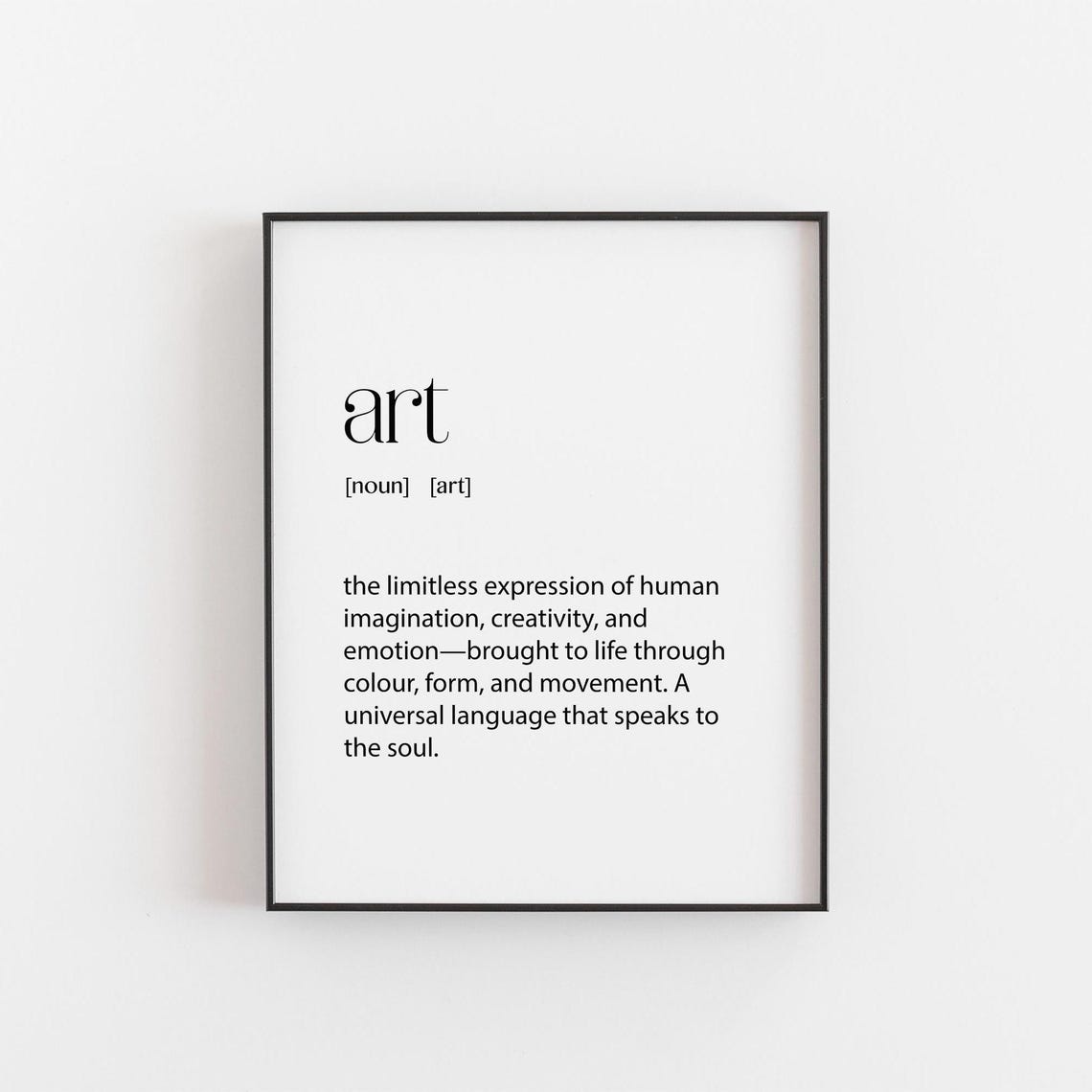 Art Definition Print Minimalist Typography Creative Studio Decor